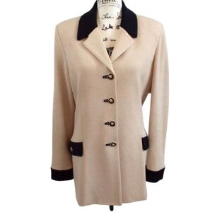 St. John Collection Beige Blazer with Dark Accents